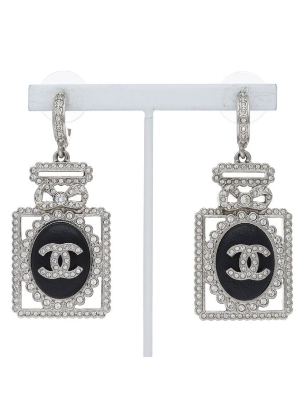Chanel Earrings Bottle Motif Brass